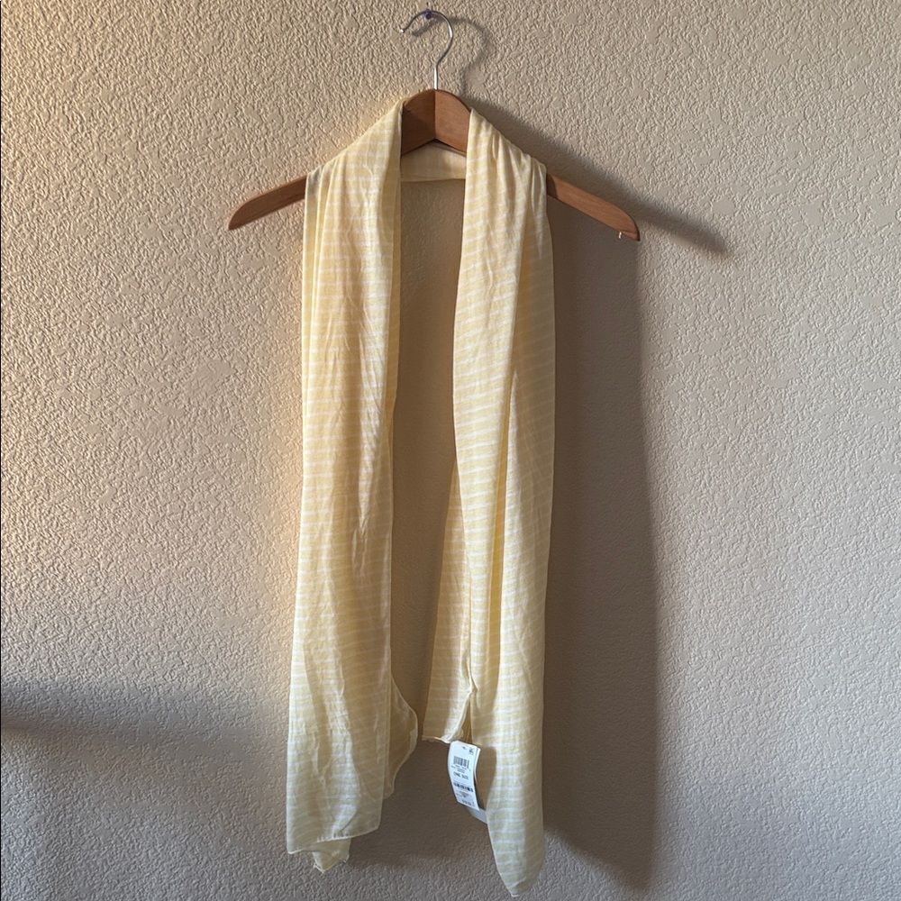 NWT Jenni Light Yellow Striped Wrap Scarf one size wear in multiple ways